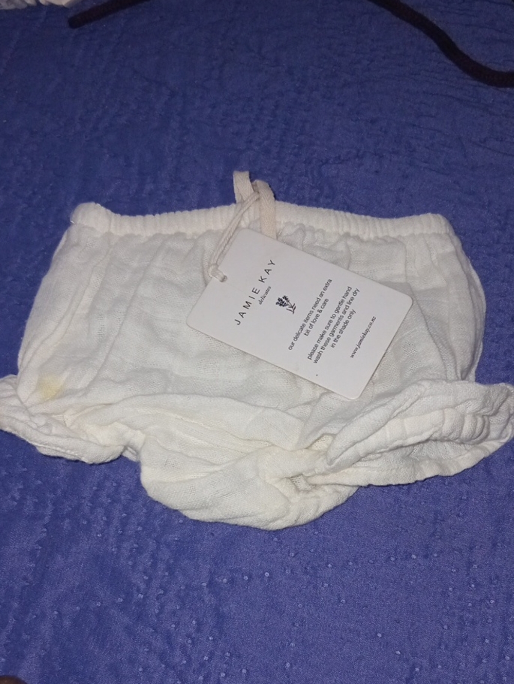 Jamie Kay White Linen-Blend Baby Shorts